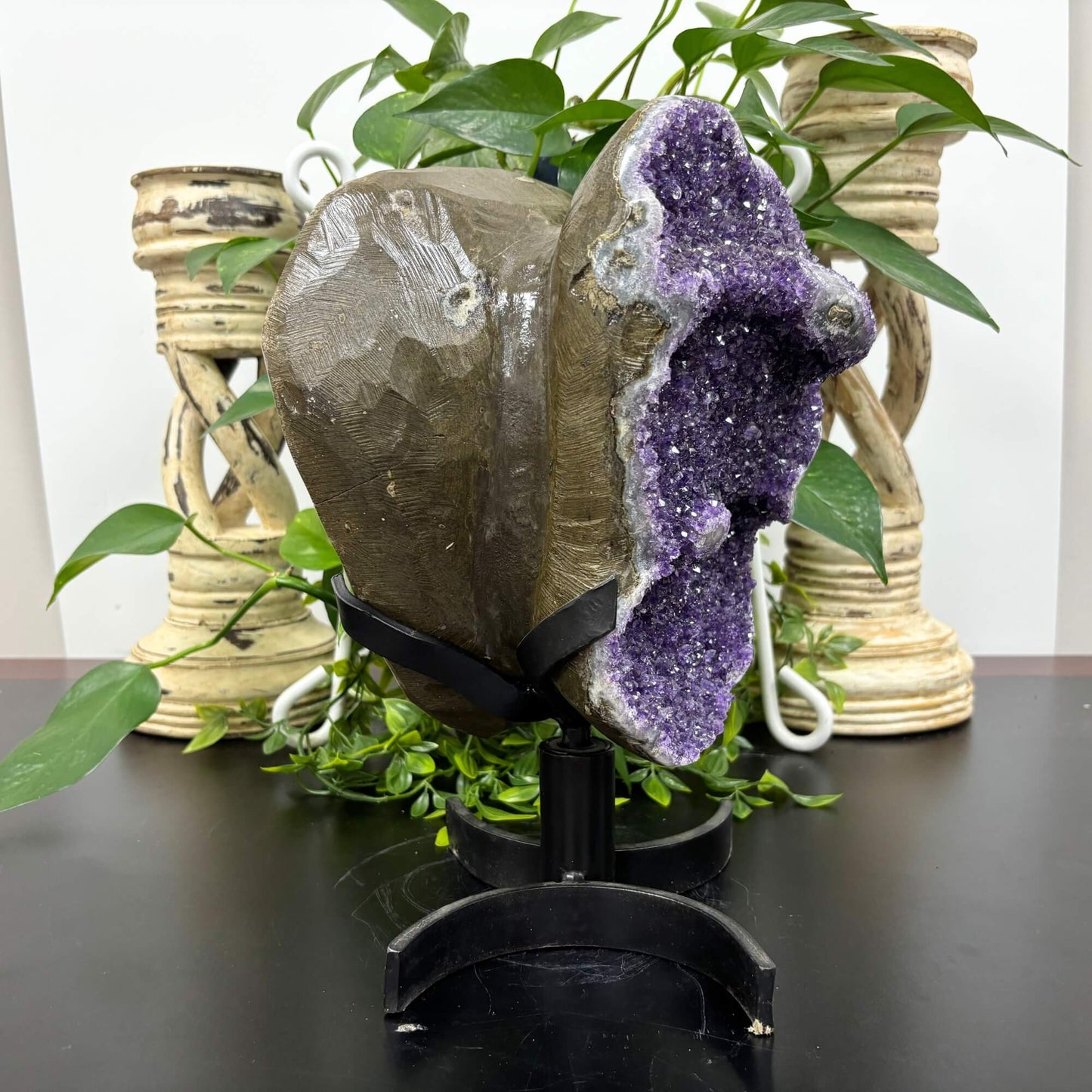 Double Sided Amethyst Geode On A Stand 12.5" - RGD793