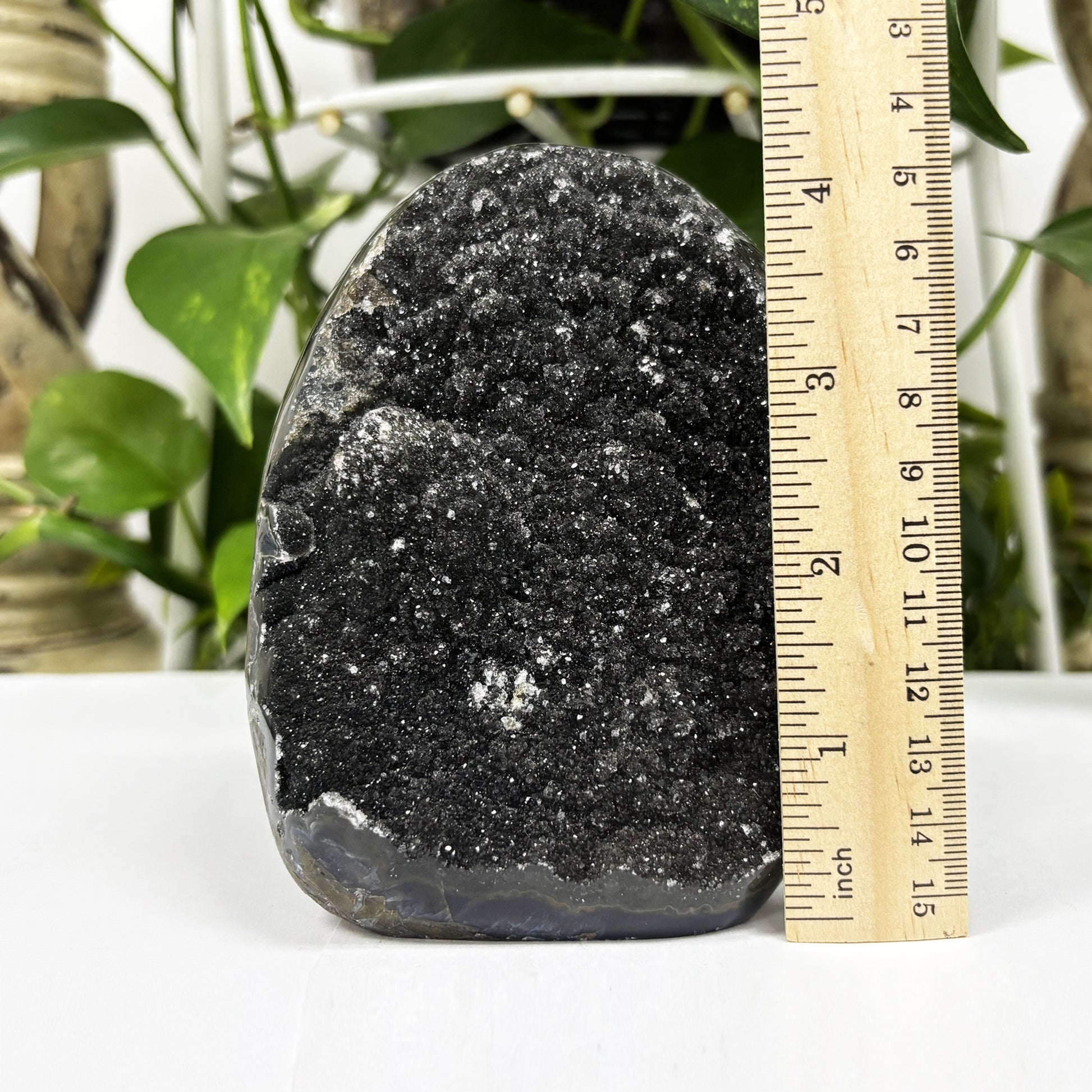 Black Amethyst Cut Base Geode - Gem Avenue