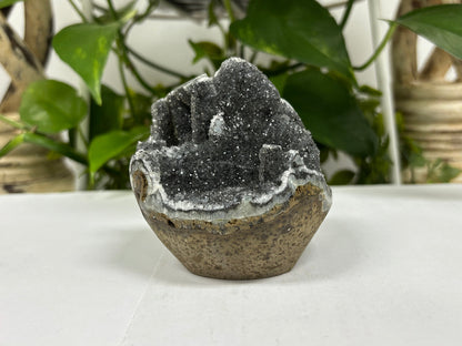 Black Amethyst Cut Base Geode - Gem Avenue