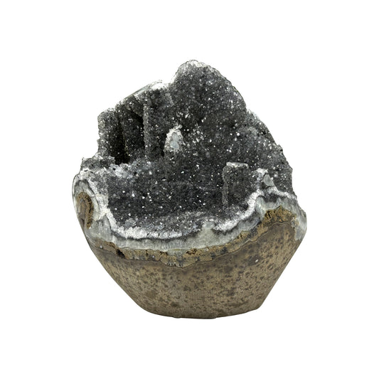Black Amethyst Cut Base Geode - Gem Avenue