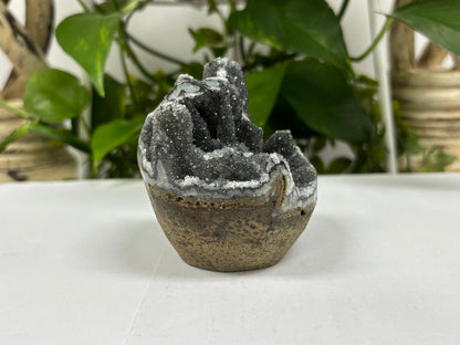 Black Amethyst Cut Base Geode - Gem Avenue