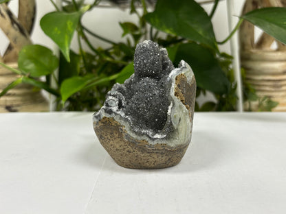 Black Amethyst Cut Base Geode - Gem Avenue