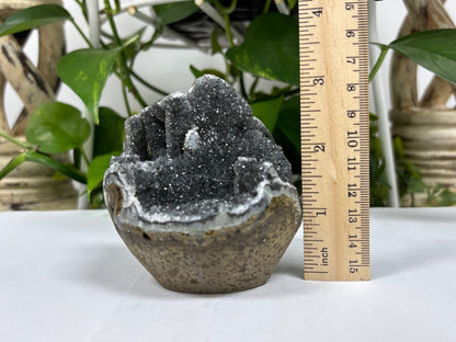 Black Amethyst Cut Base Geode - Gem Avenue