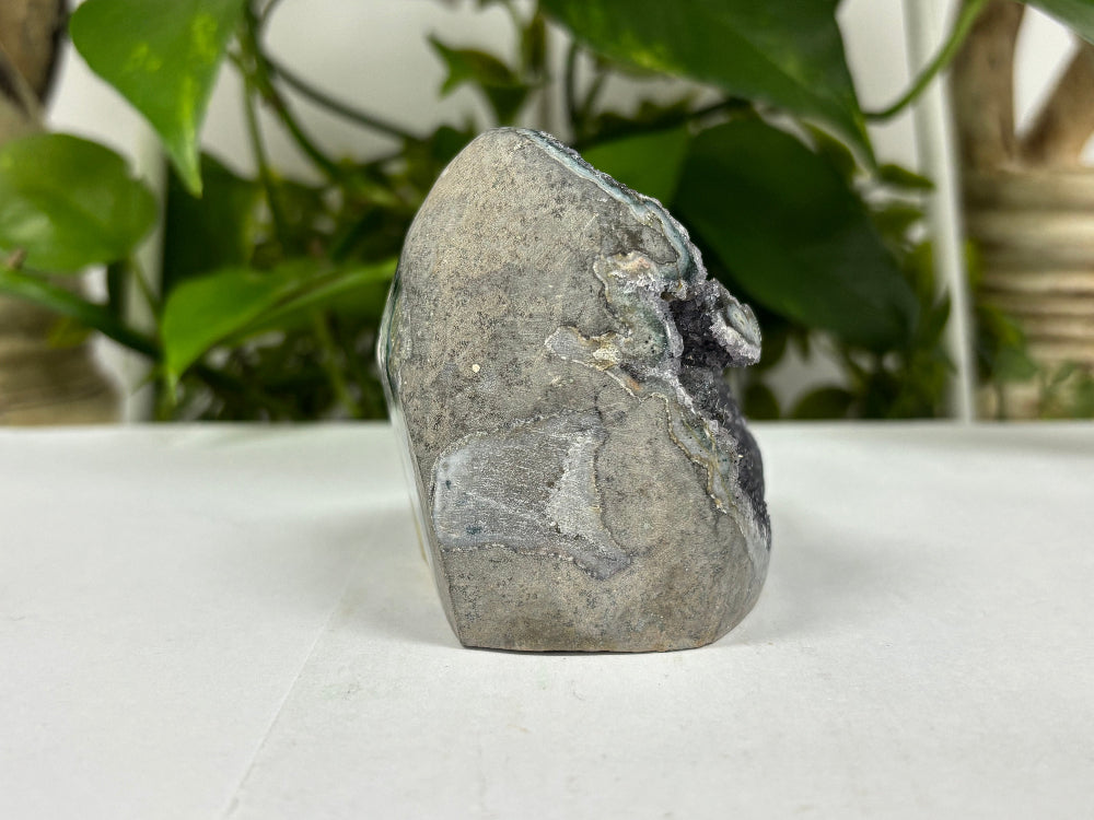 Black Amethyst Cut Base Geode - Gem Avenue