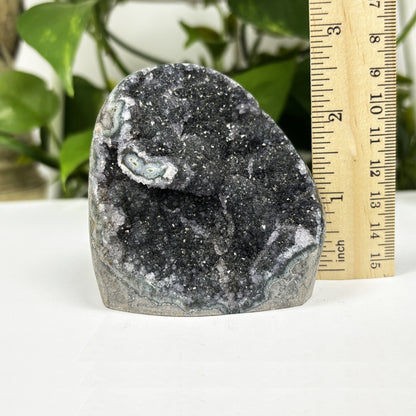 Natural Black Amethyst Cut Base Geode - Gem Avenue