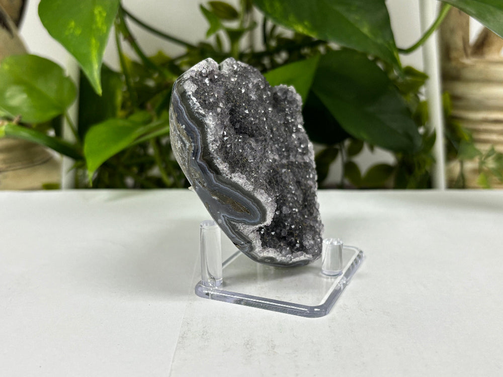 Black Amethyst Crystal Geode - Gem Avenue