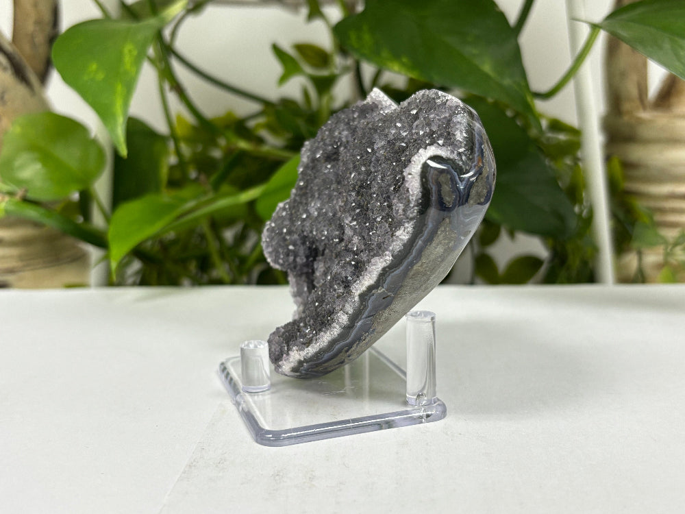 Black Amethyst Crystal Geode - Gem Avenue