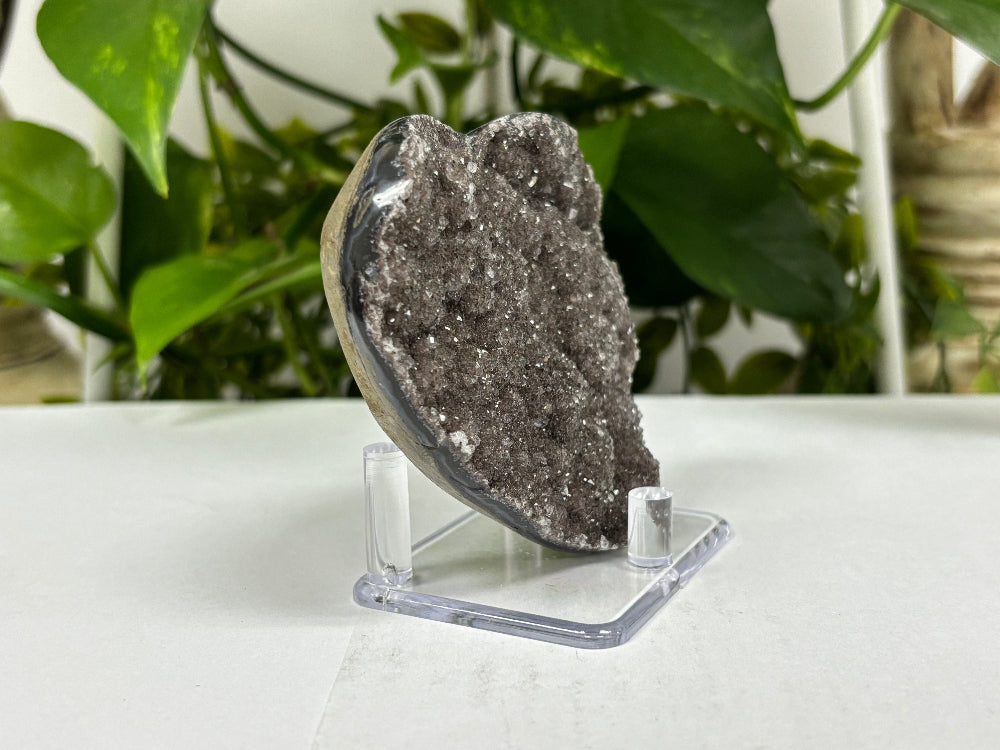 Black Amethyst Crystal Geode - Gem Avenue