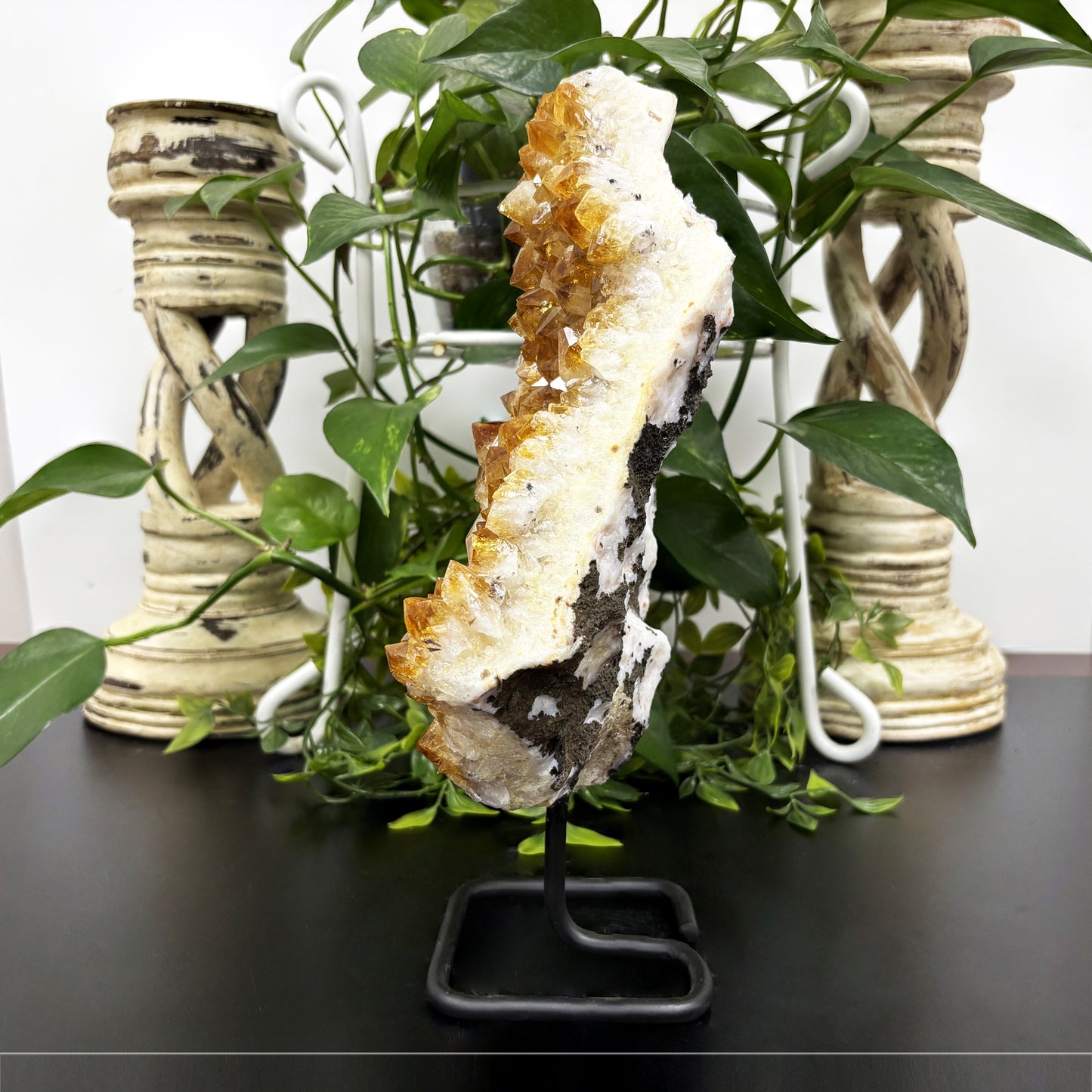 Natural Citrine Crystal Cluster Geode - Gem Avenue