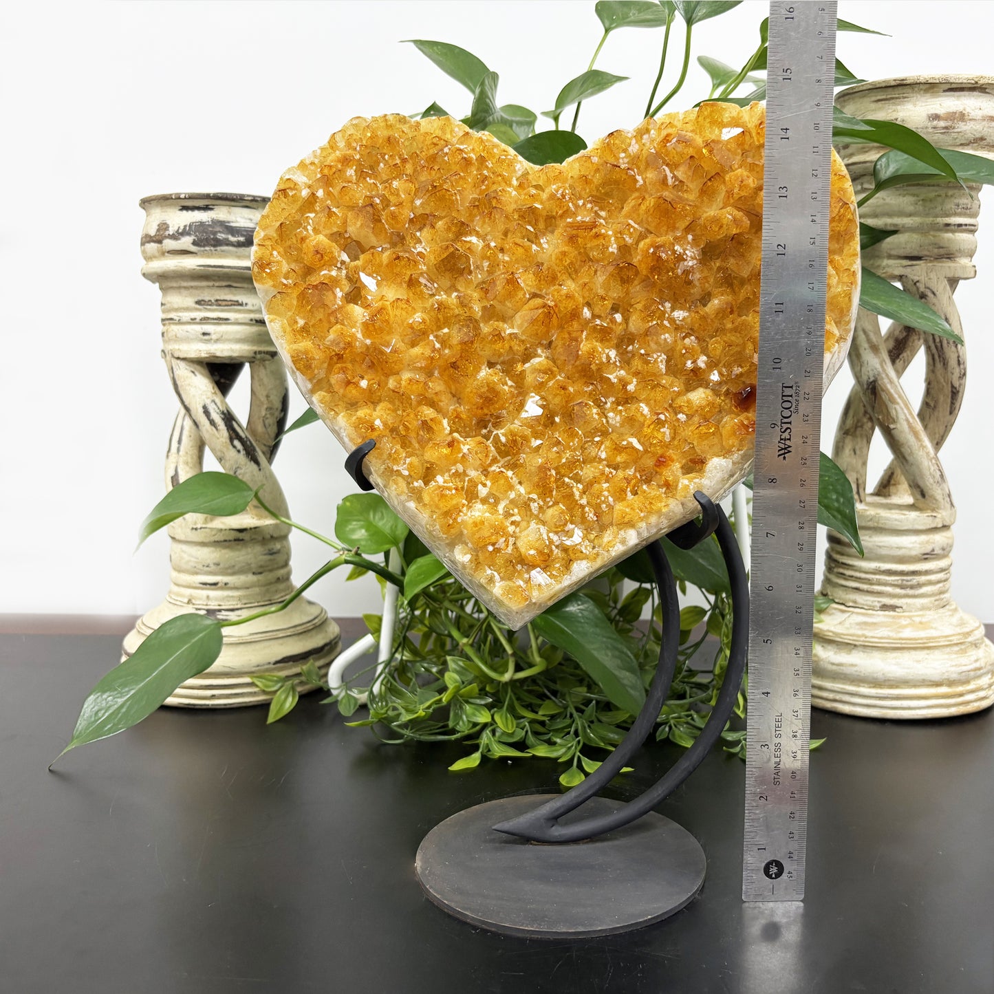 Natural Yellow Citrine Crystal Cluster Geode 16 inches
