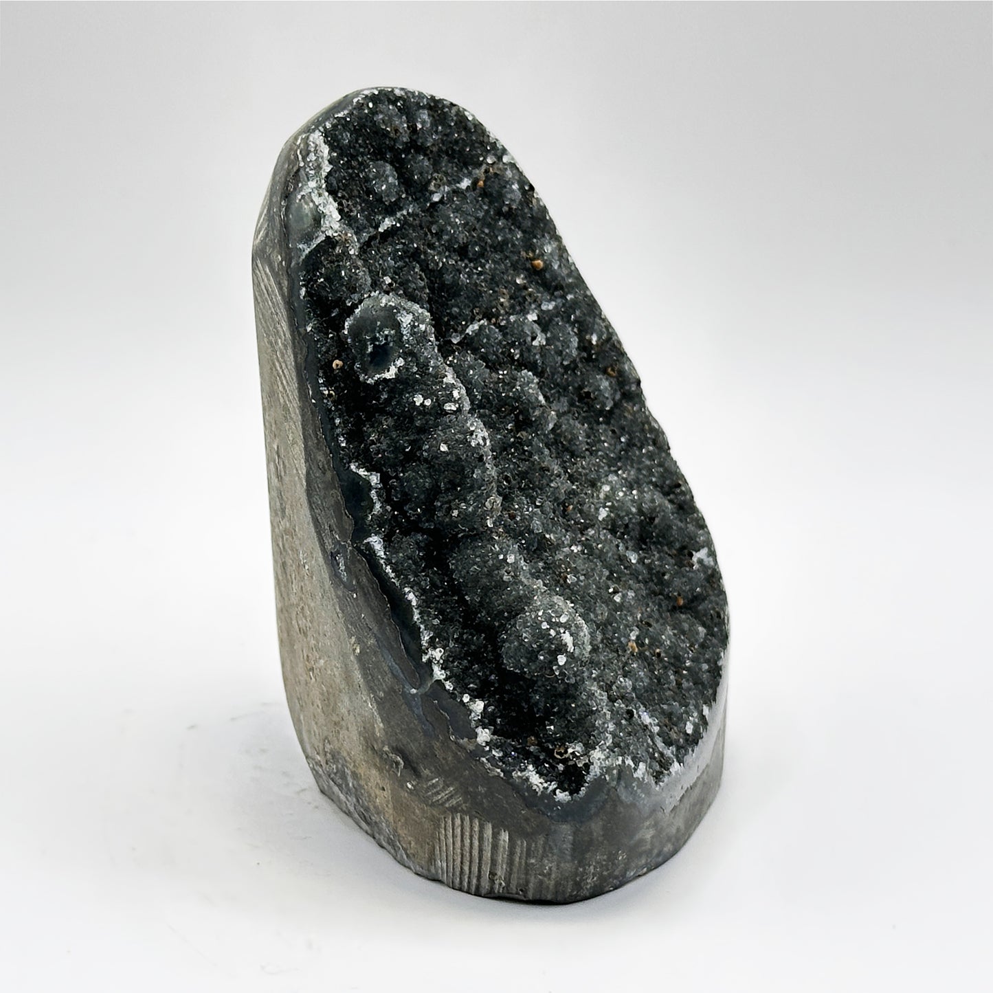 Natural Black Amethyst Cut Base Geode 3 Inch Crystal Stone
