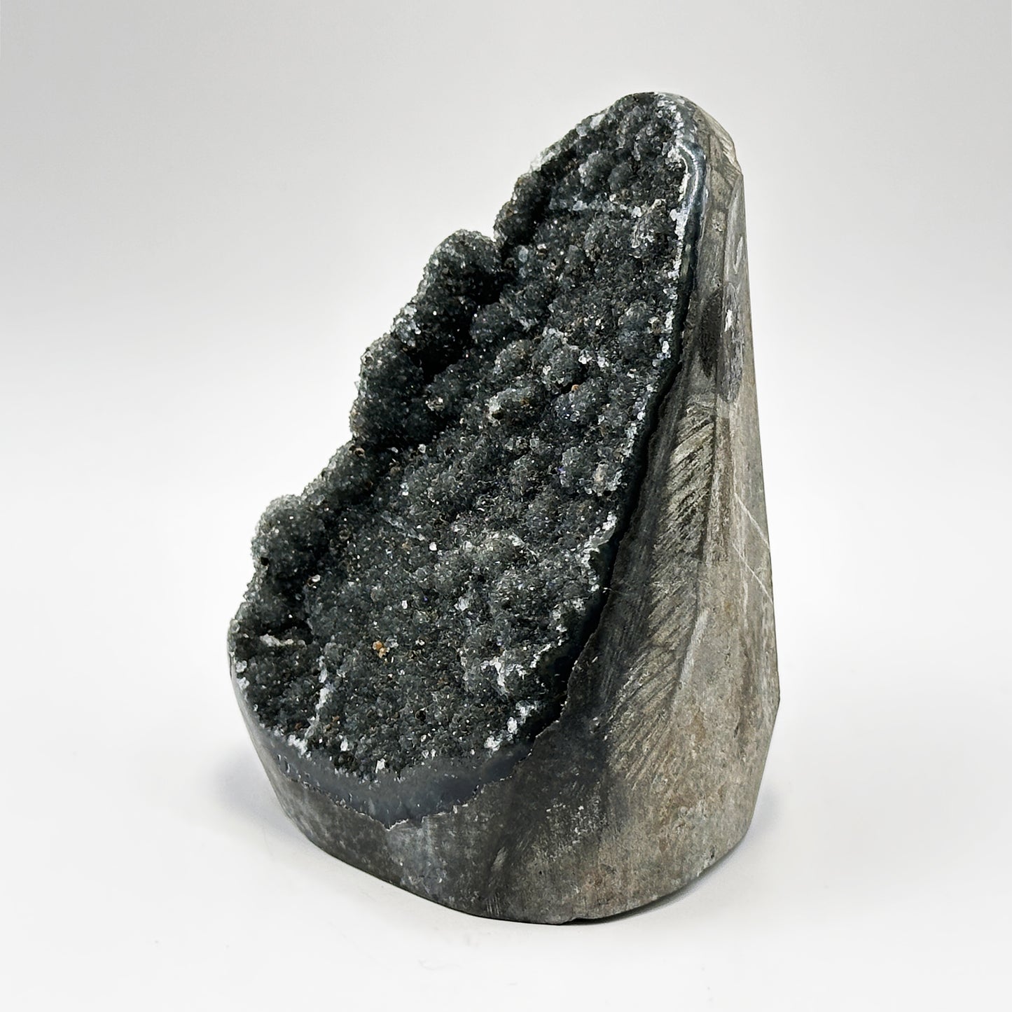 Natural Black Amethyst Cut Base Geode 3 Inch Crystal Stone