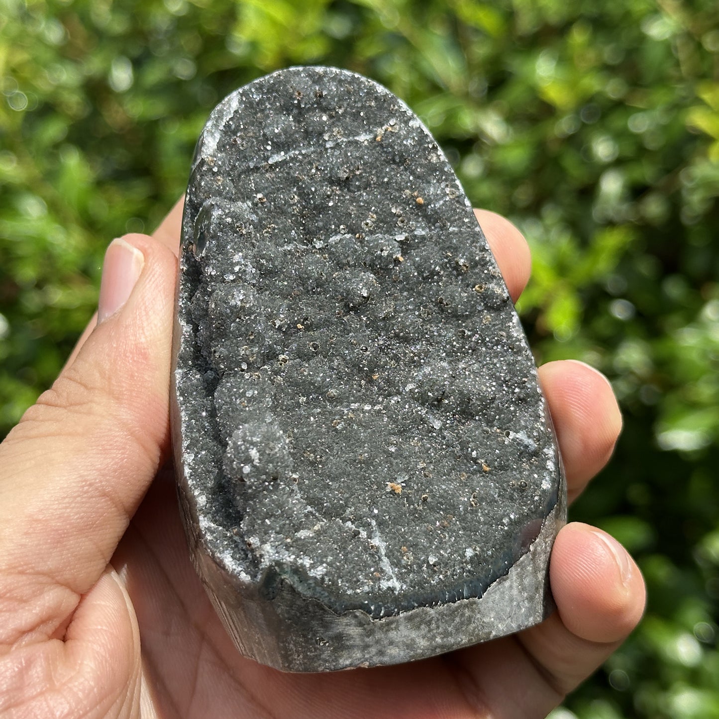Natural Black Amethyst Cut Base Geode 3 Inch Crystal Stone