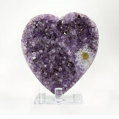 Purple Amethyst Heart Shaped Crystal Geode - Gem Avenue
