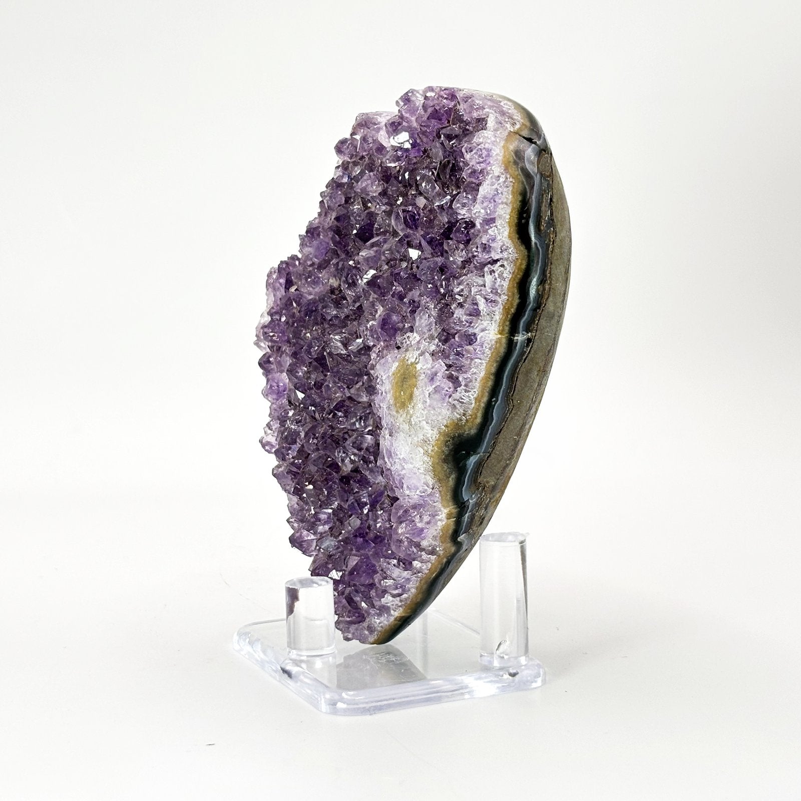 Purple Amethyst Heart Shaped Crystal Geode - Gem Avenue