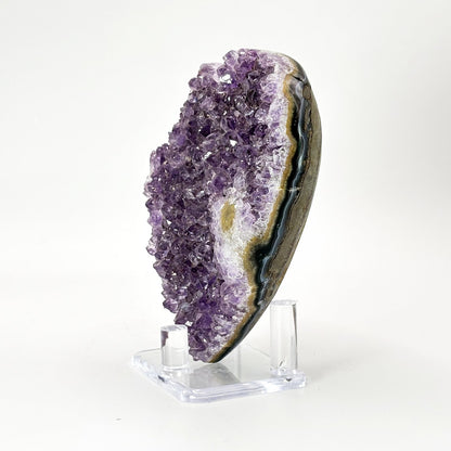 Purple Amethyst Heart Shaped Crystal Geode - Gem Avenue