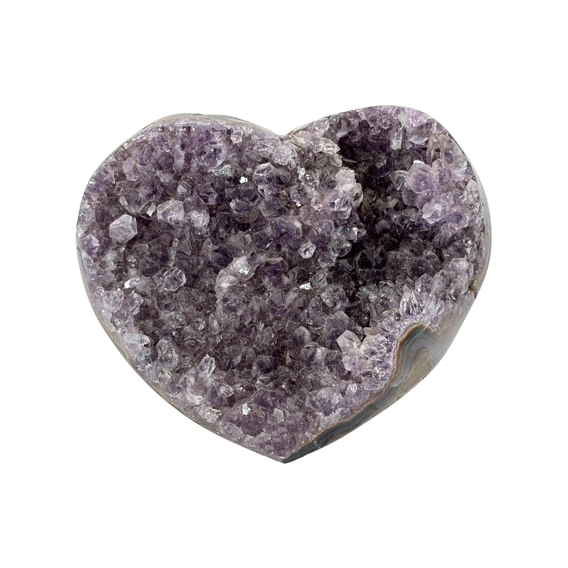 Purple Amethyst Heart Shaped Crystal Geode - Gem Avenue
