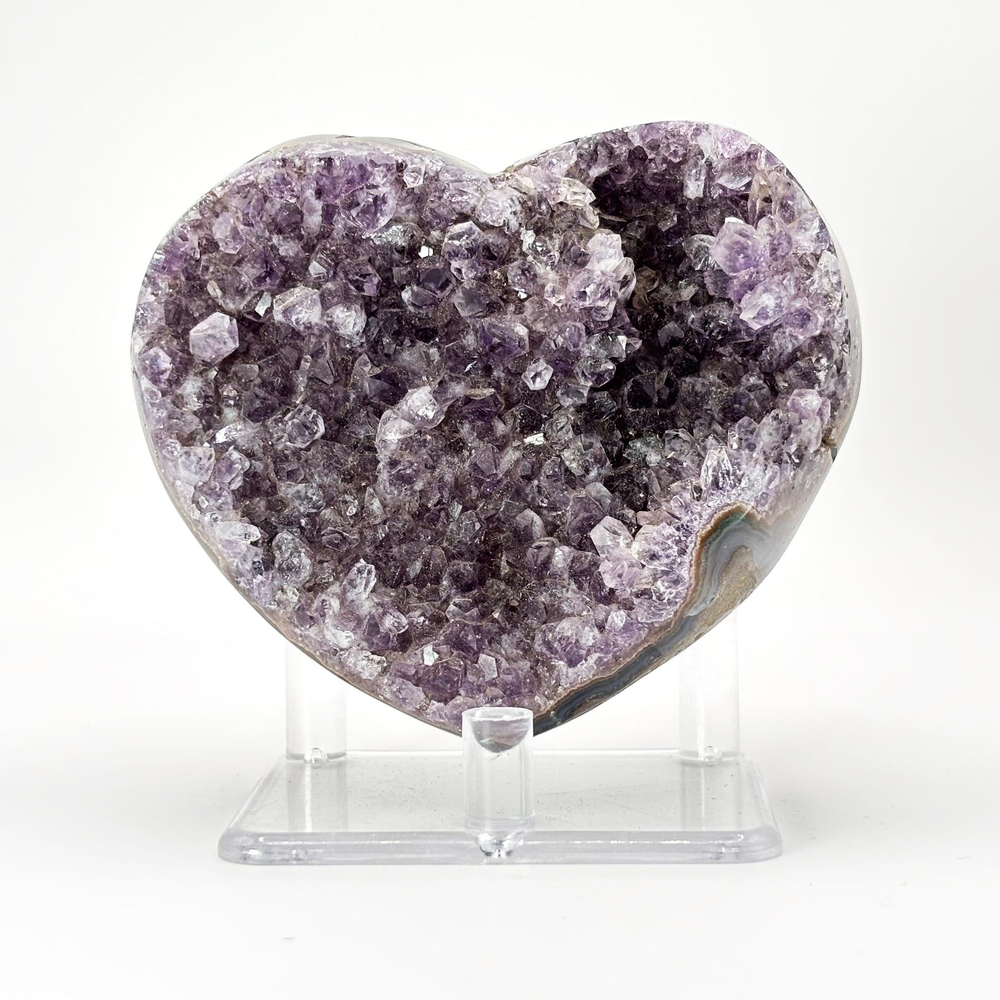 Purple Amethyst Heart Shaped Crystal Geode - Gem Avenue