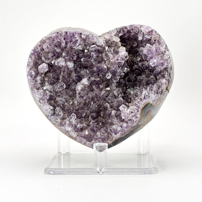 Purple Amethyst Heart Shaped Crystal Geode - Gem Avenue