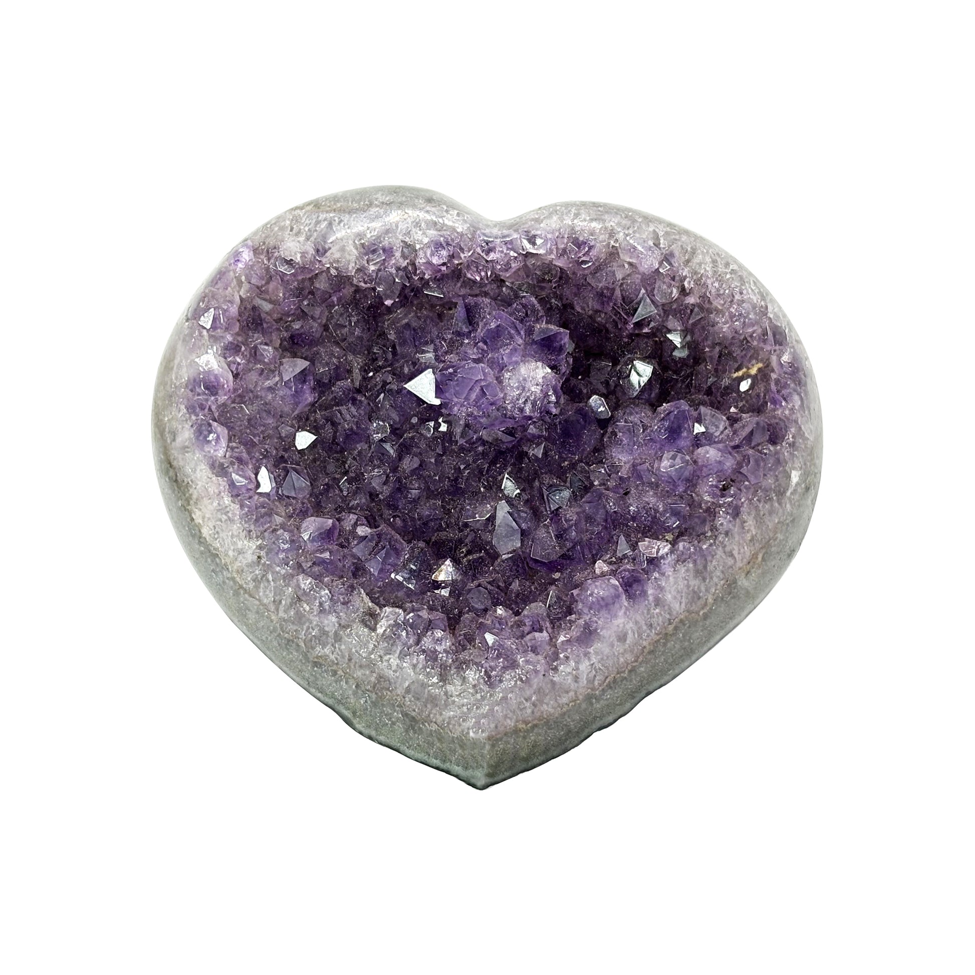 Purple Amethyst Heart Shaped Crysal Geode - Gem Avenue