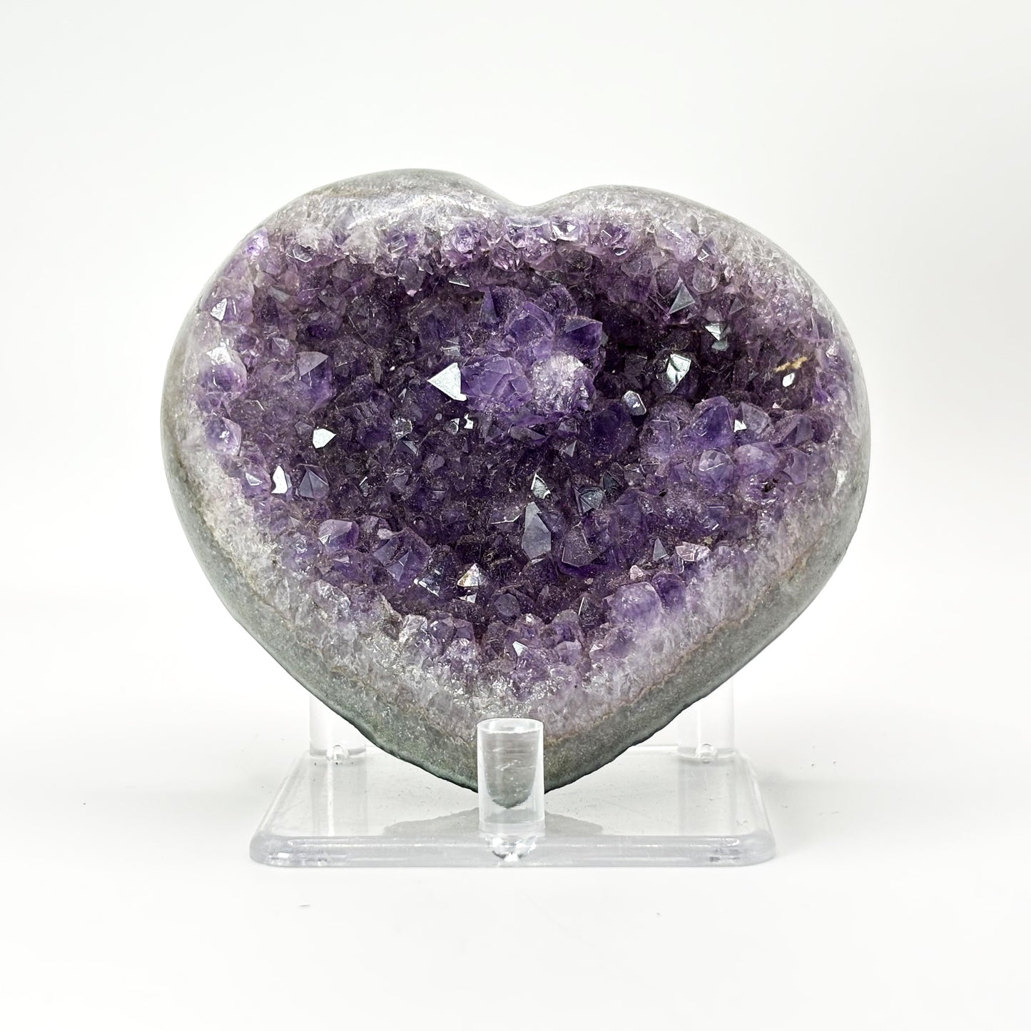 Purple Amethyst Heart Shaped Crysal Geode - Gem Avenue
