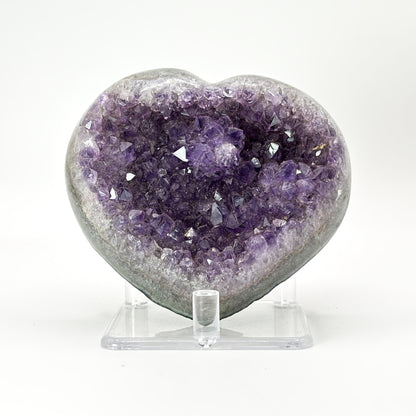 Purple Amethyst Heart Shaped Crysal Geode - Gem Avenue