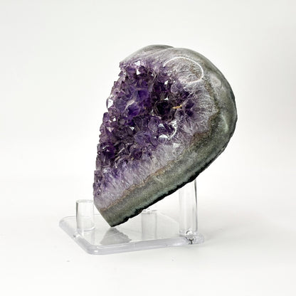 Purple Amethyst Heart Shaped Crysal Geode - Gem Avenue