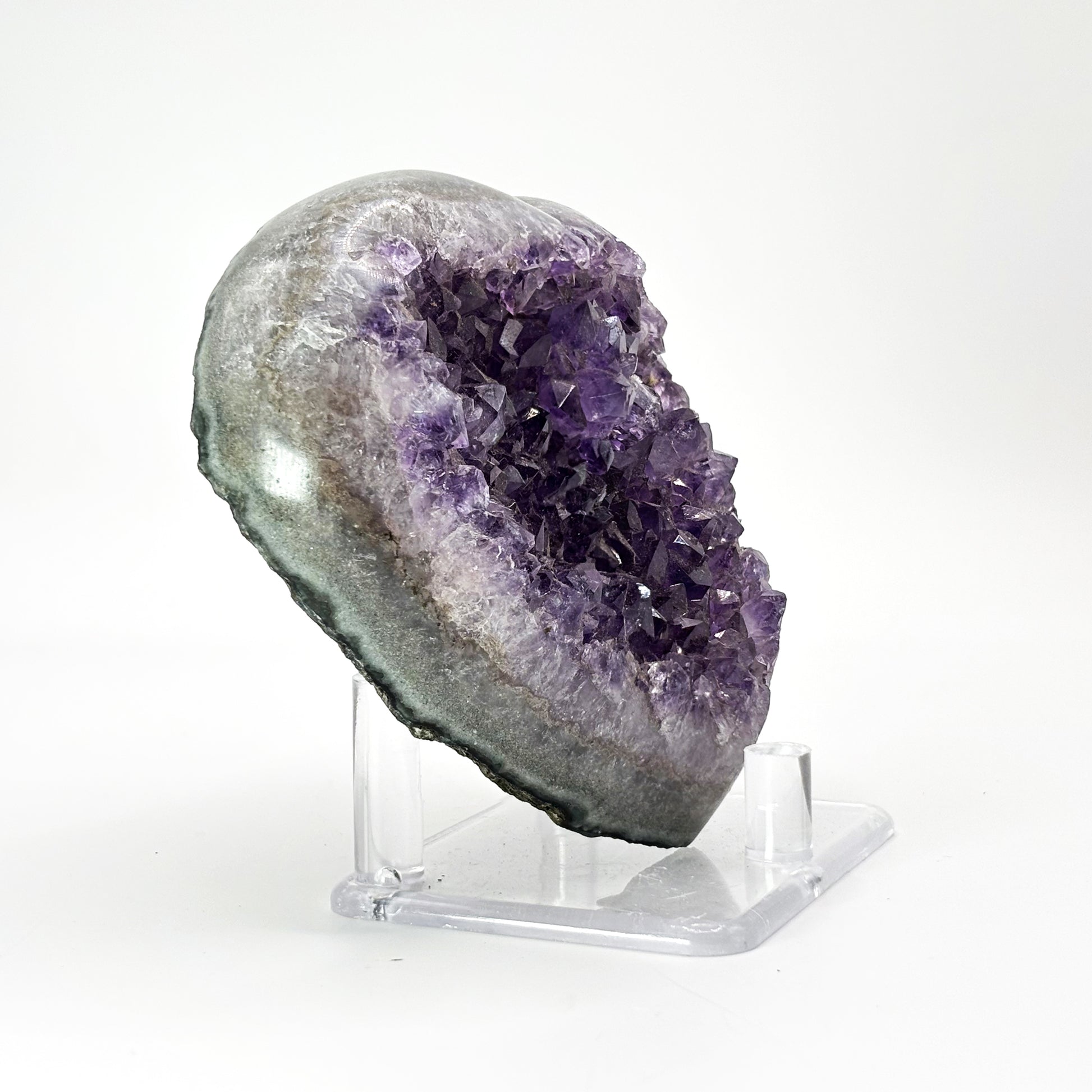 Purple Amethyst Heart Shaped Crysal Geode - Gem Avenue