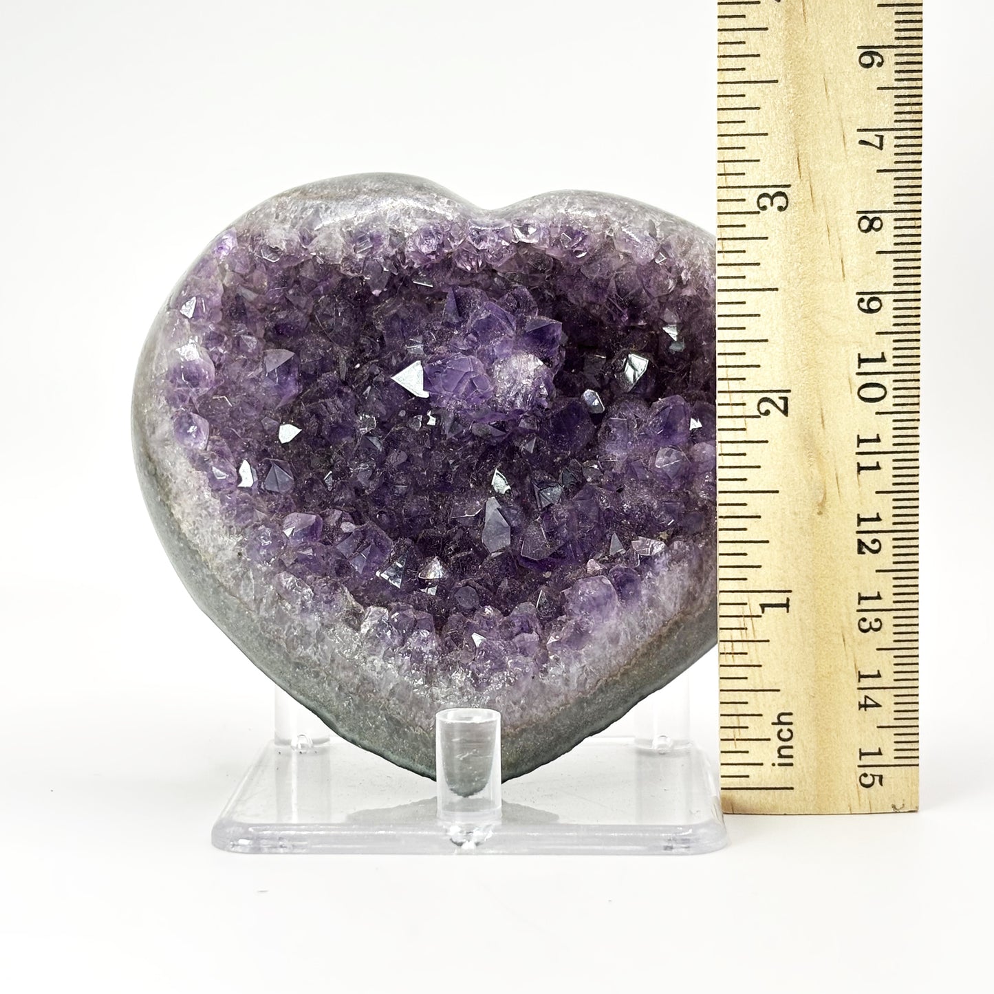 Purple Amethyst Heart Shaped Crysal Geode - Gem Avenue