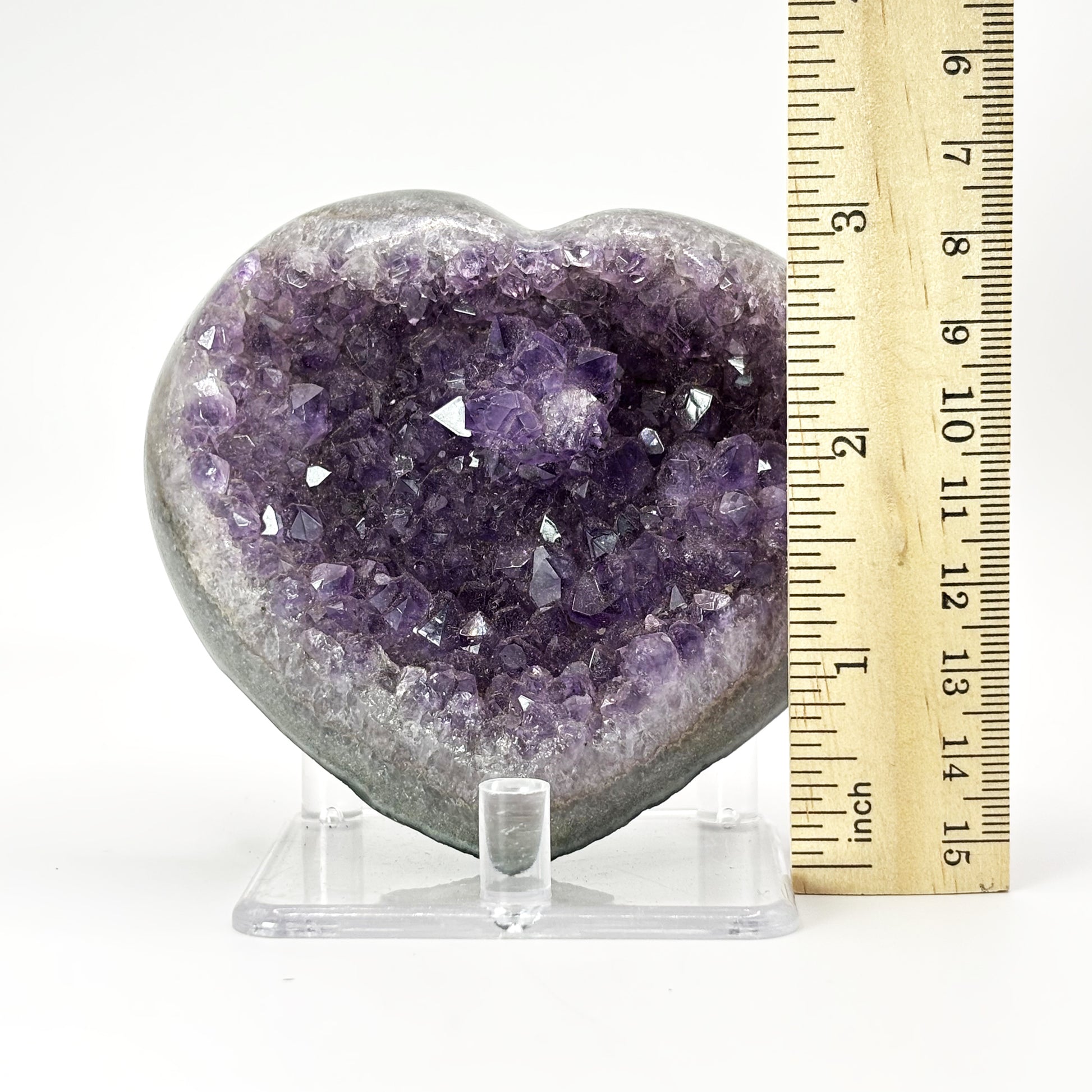 Purple Amethyst Heart Shaped Crysal Geode - Gem Avenue
