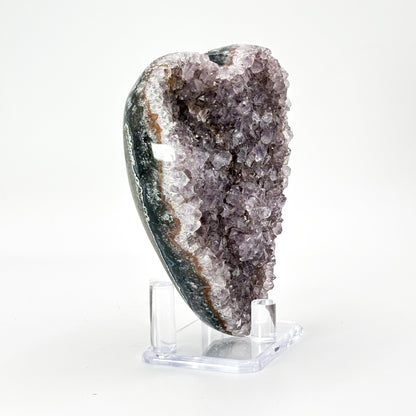 Purple Amethyst Heart Shaped Crystal Geode - Gem Avenue