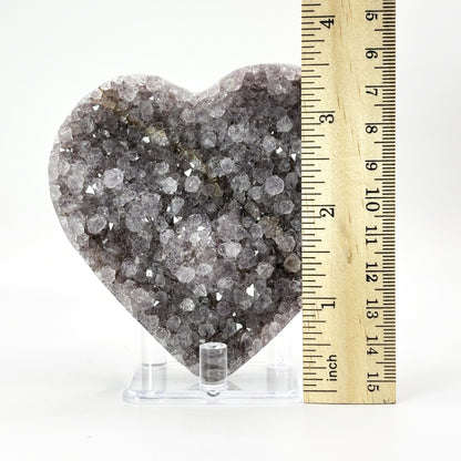 Purple Amethyst Heart Shaped Crystal Geode - Gem Avenue