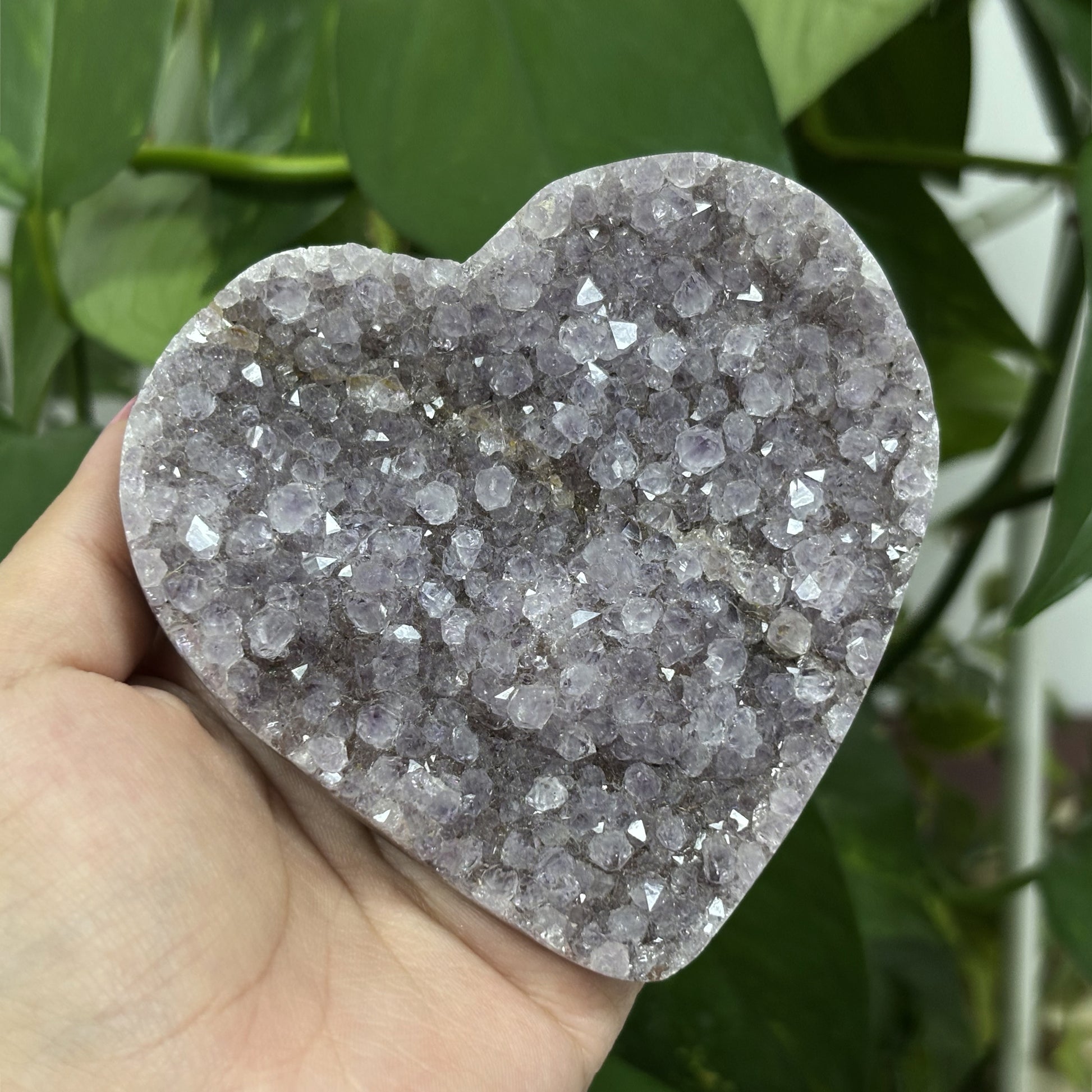 Purple Amethyst Heart Shaped Crystal Geode - Gem Avenue