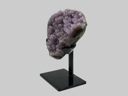 Natural Purple Amethyst Geode on Stand for Home Decor, Meditation, and Healing Crystal Display - RGD824