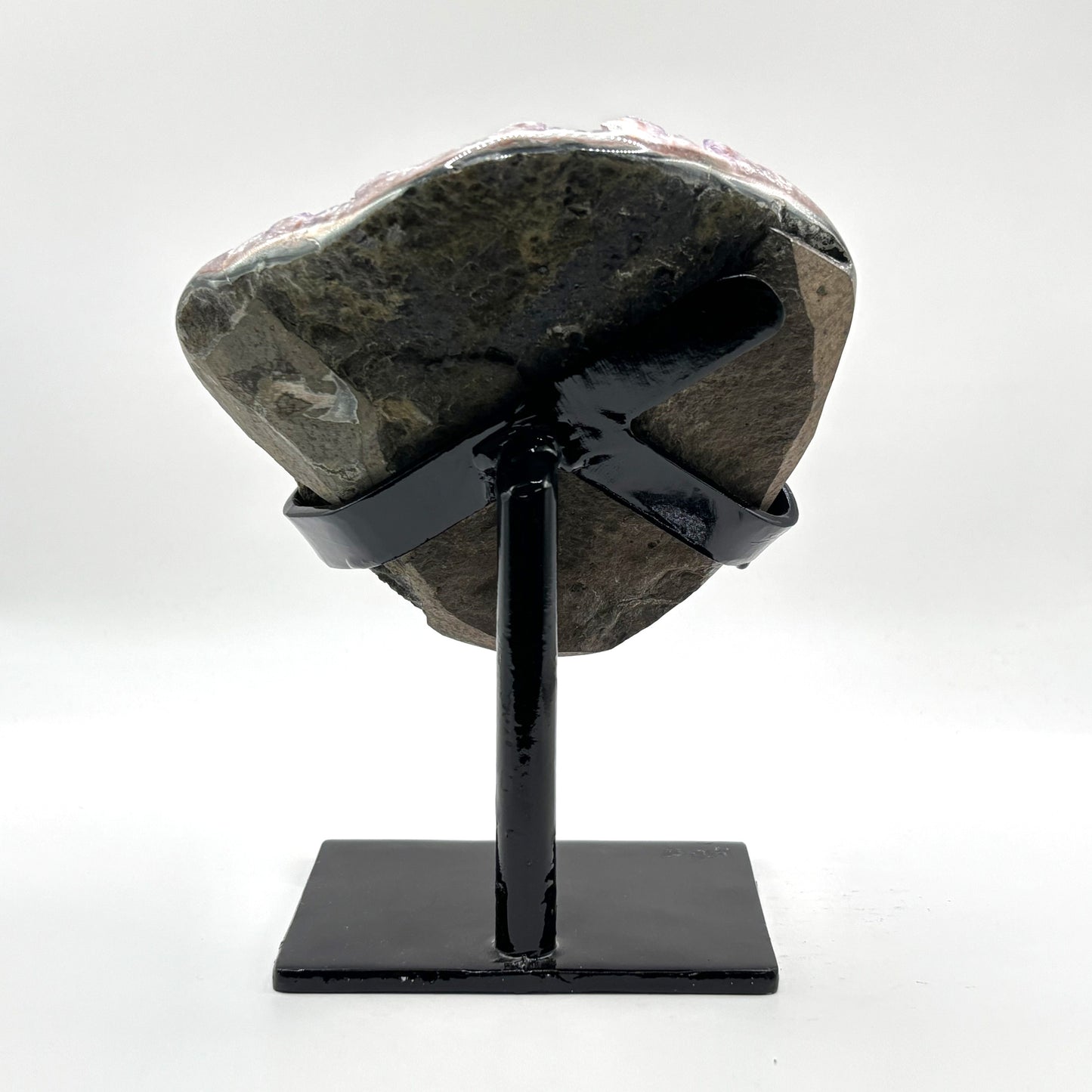 Natural Purple Amethyst Geode on Stand for Home Decor, Meditation, and Healing Crystal Display - RGD824