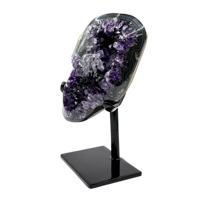 Natural Dark Purple Amethyst Crystal Geode on Stand for Meditation, Healing, Energy Work & Home Decor - RGD826