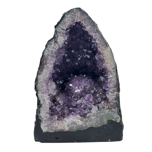 Natural Dark Purple Amethyst Crystal Geode for Energy Healing, Meditation & Home Decor Display - RGD829