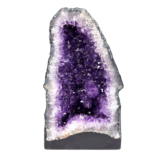Natural Dark Purple Amethyst Crystal Geode for Energy Balance, Meditation & Decorative Display - RGD830