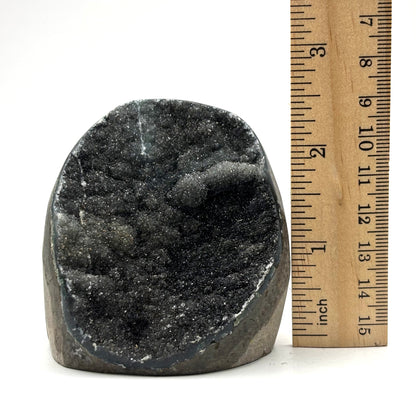 Natural Galaxy Black Amethyst Crystal Geode for Energy Healing, Meditation, Home Decor & Crystal Collection - RGD831