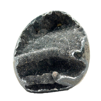 Natural Galaxy Black Amethyst Crystal Geode for Energy Healing, Meditation, Home Decor & Crystal Collection - RGD831