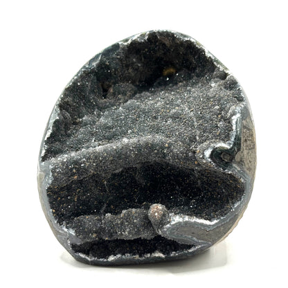 Natural Galaxy Black Amethyst Crystal Geode for Energy Healing, Meditation, Home Decor & Crystal Collection - RGD831
