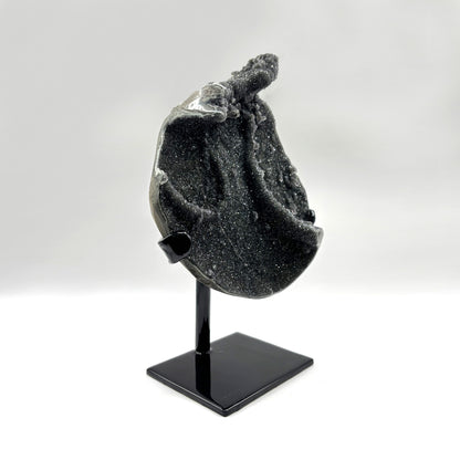 Galaxy Black Amethyst Crystal Geode on Stand - Gem Avenue