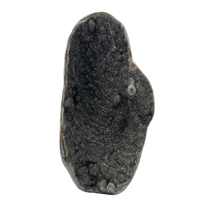 Natural Black Galaxy Amethyst Crystal Geode on Stand for Energy, Meditation, Healing & Home Decor - RGD836