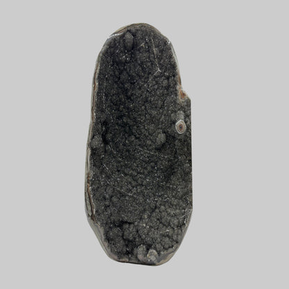 Natural Black Galaxy Amethyst Crystal Geode on Stand for Energy, Meditation, Healing & Home Decor - RGD836