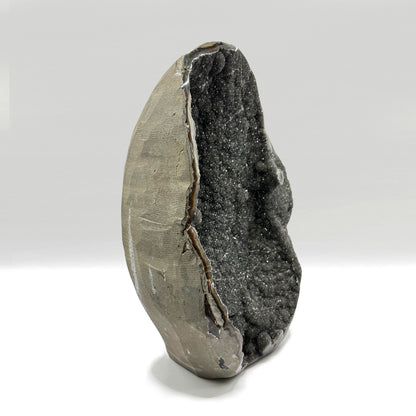 Galaxy Black Amethyst Crystal Geode on Stand - Gem Avenue Retail