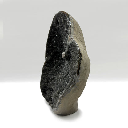 Galaxy Black Amethyst Crystal Geode on Stand - Gem Avenue Retail