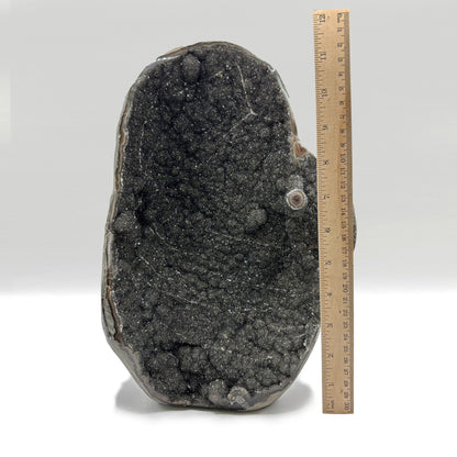 Galaxy Black Amethyst Crystal Geode on Stand - Gem Avenue Retail