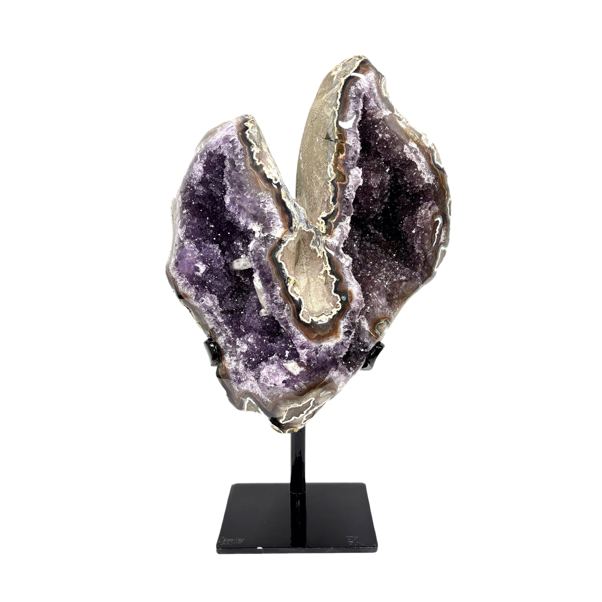 Purple Amethyst Crystal Geode on Stand - Gem Avenue Retail