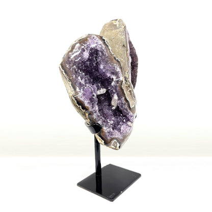 Purple Amethyst Crystal Geode on Stand - Gem Avenue Retail