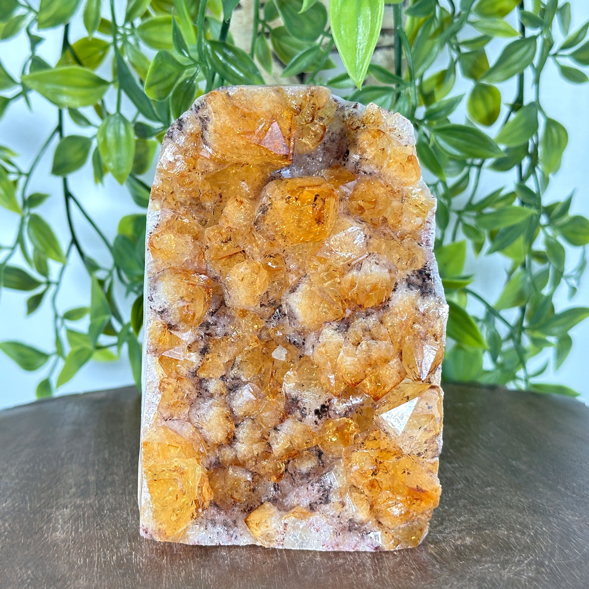 Natural Yellow Citrine Heated Crystal Gemstone Geode - Gem Avenue